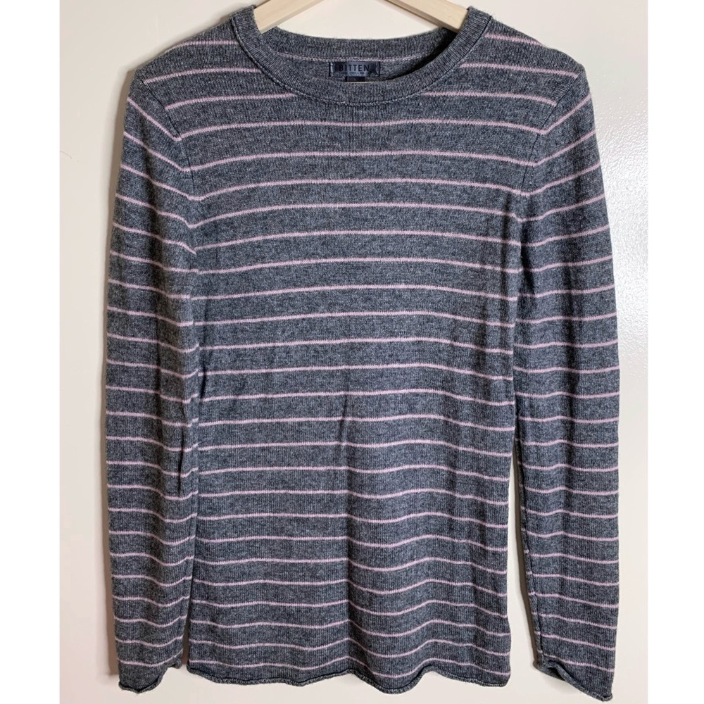 Bitten • L • Striped Crewneck Sweater Wool Blend